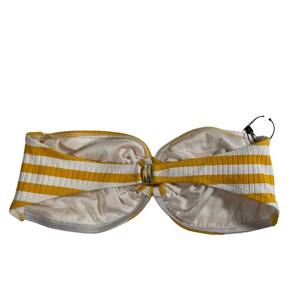 NWT FAITHFULL THE BRAND Swim Malady Bikini Top Striped Yellow Size Small 4 New - Picture 3 of 8